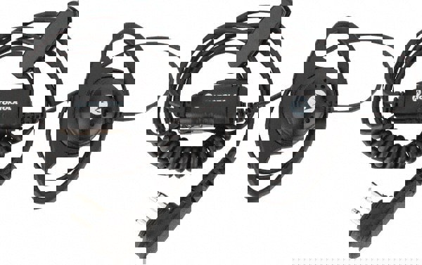 D-Style Earpiece with In-Line Microphone and Push-To-Talk, Black